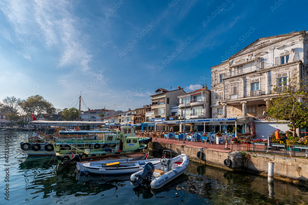 Burgazada Island harbour view in Istanbul