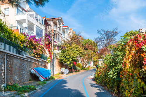 Burgazada Island street view in Istanbul photo