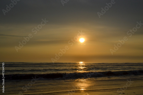 sunset in lima beach peru.