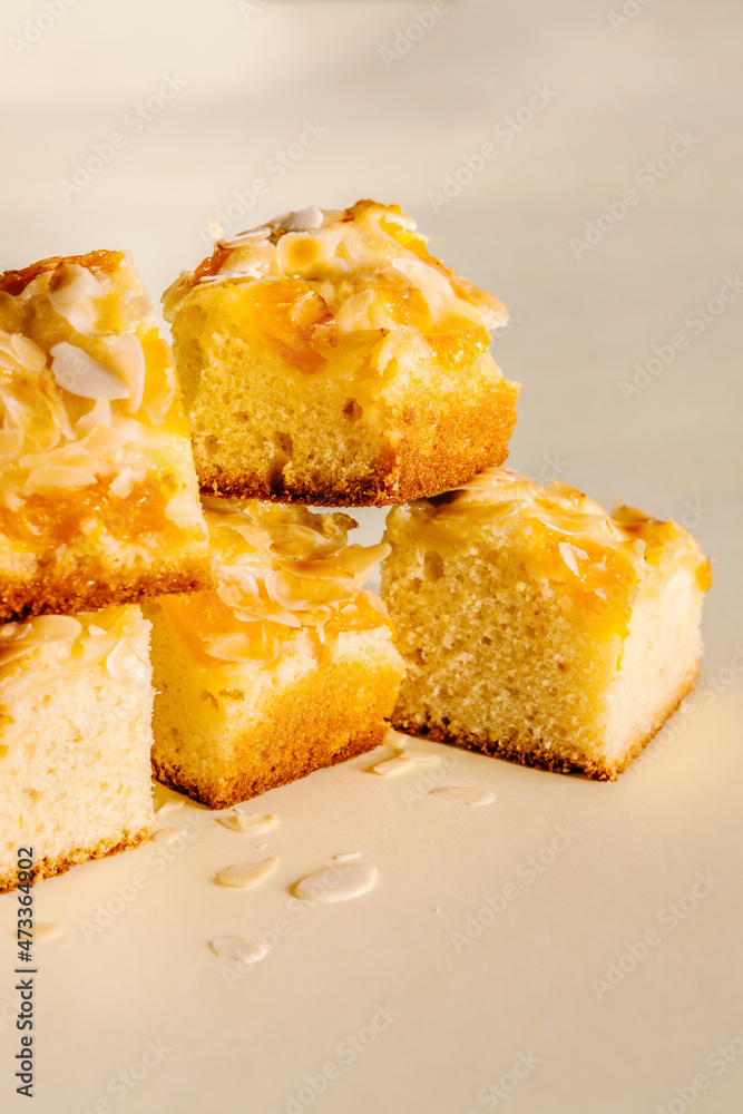 Tangerine and almond cake squares Tangerine and almond cake squares