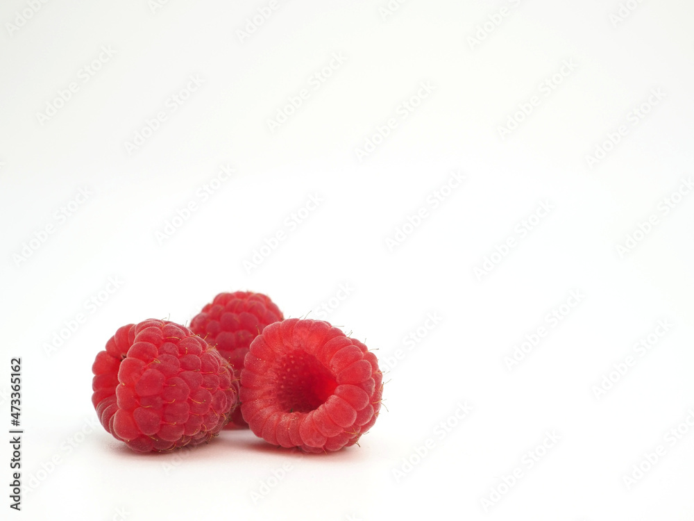 Raspberry berries isolated on white background. Close-up Raspberry berries isolated on white background. Close-up