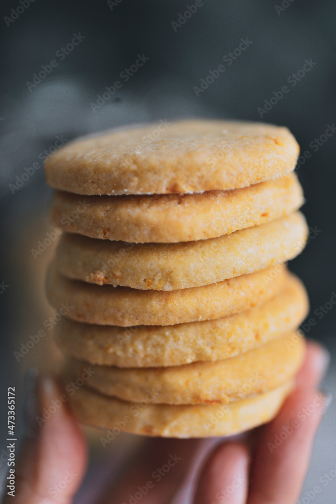 Shortbread cookies in your hand Stock Photo Adobe Stock