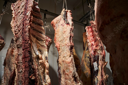 Beef in an ageing chamber photo