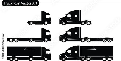 truck icons set