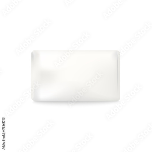 Soap paper package template top view, realistic vector illustration isolated.