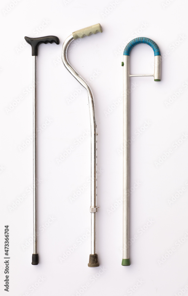 medical walking sticks isolated on white background medical walking sticks isolated on white background