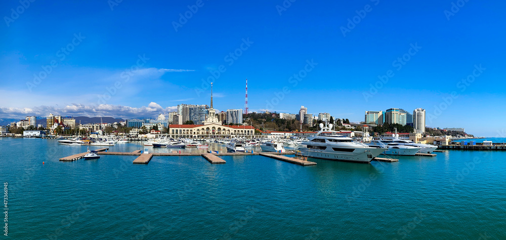 Sochi Marine Station and the yacht pier.
