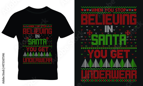 Christmas Funny Santa t shirt design