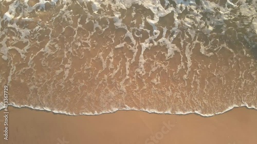 Aerial Top Down Seascape Background Close Up View, concept for beach destination, nature beauty, climate change, etc .