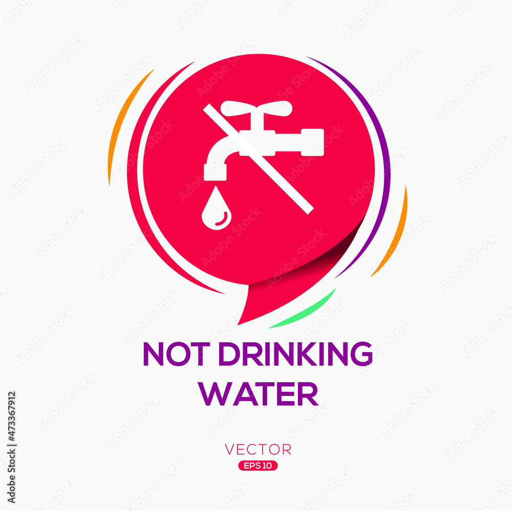 Creative (Not drinking water) Icon ,Vector sign.