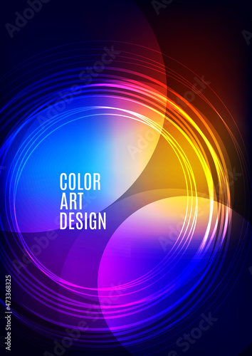 Bright abstract overlapping circles, lines. You can use for advertisement, poster, template, business presentation. Vector