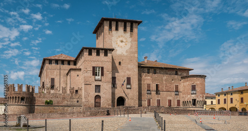 The castle - Rocca Sanvitale - in the middle of the town of Fontanellato, Parma province; Emilia-Romagna, Italy. photo