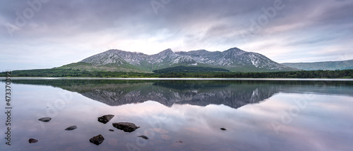 Connemara mountains reflected on the lake photo