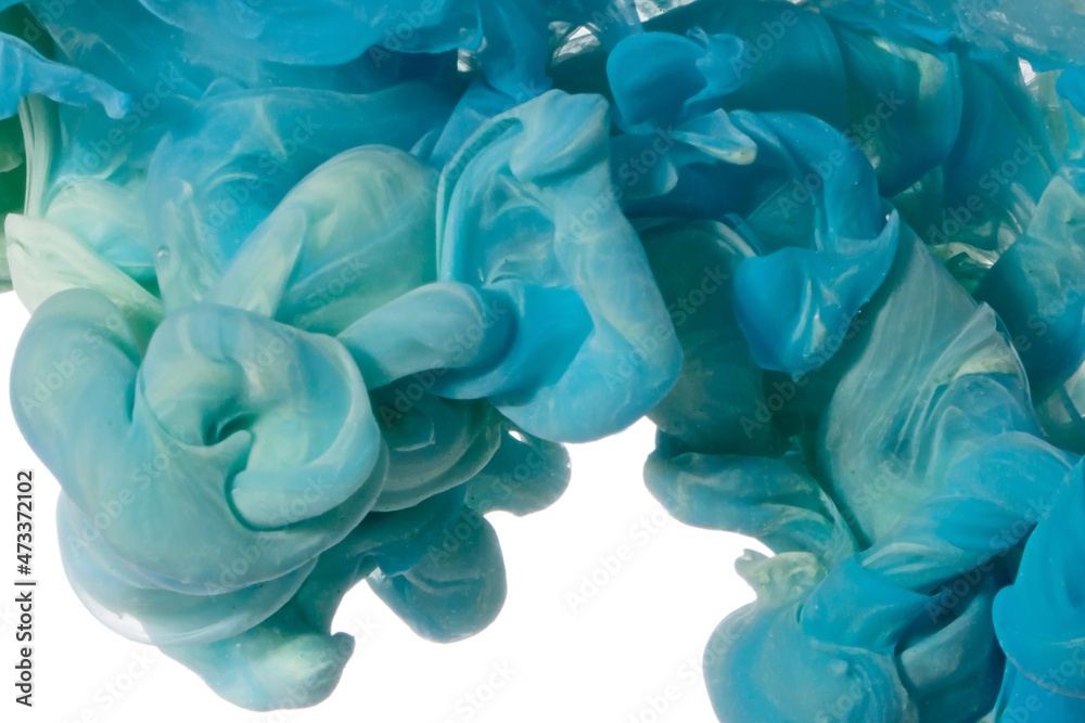 Green and blue background, abstraction, abstraction macro photography ink in water isolated on white background Green and blue background, abstraction, abstraction macro photography ink in water isolated on white background