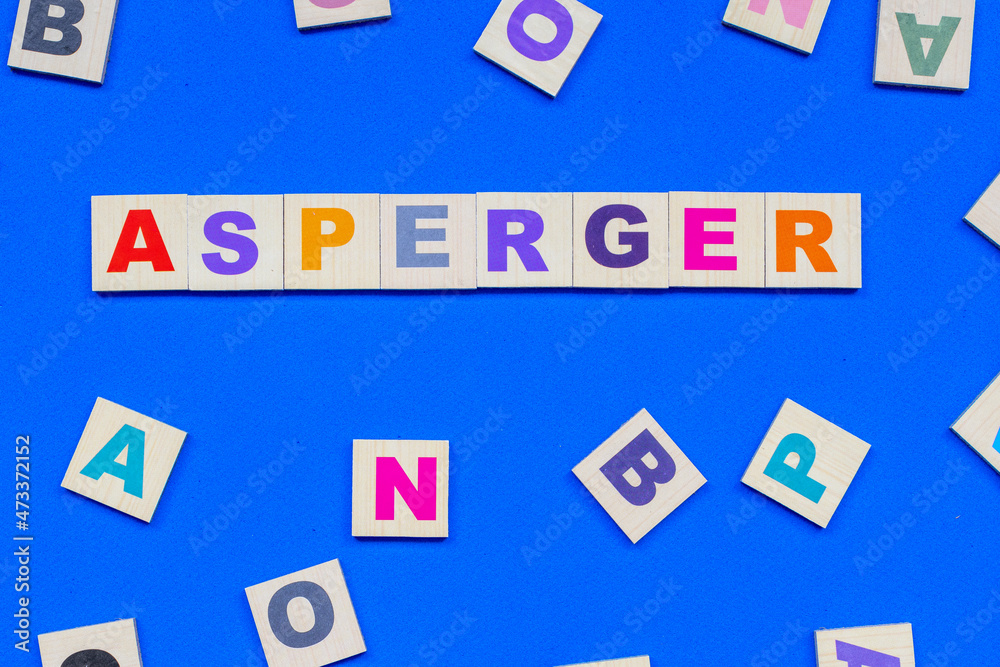 Asperger's syndrome. words between mixed letters Asperger's syndrome. words between mixed letters