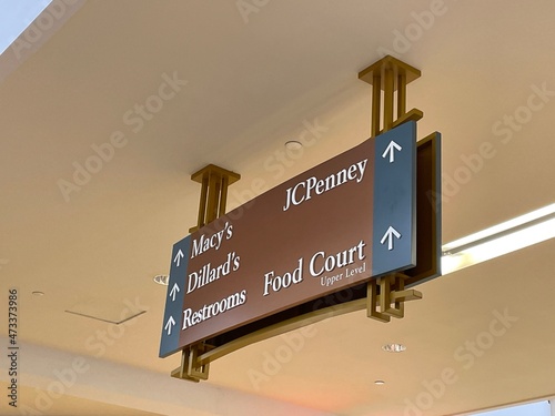 Augusta Mall retail interior location marker sign