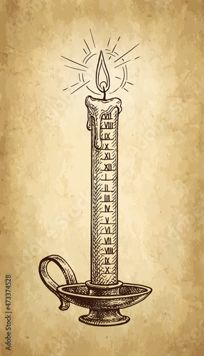 Ink sketch of fire clock.