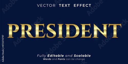 President luxury text effect, Editable 3d text style