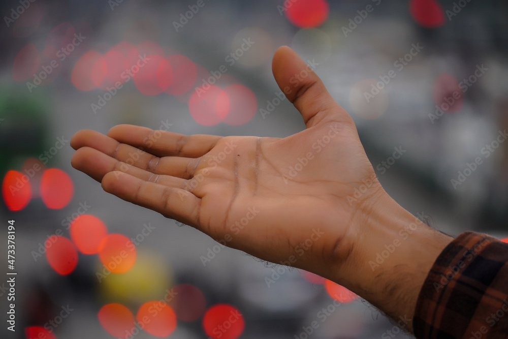 Hand image with a beautiful background Stock Photo | Adobe Stock