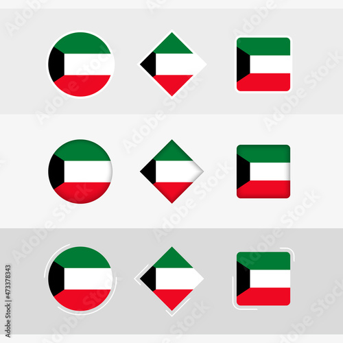 Kuwait flag icons set, vector flag of Kuwait. Free Download Kuwait flag icons set, vector flag of Kuwait. - GFXLoad
