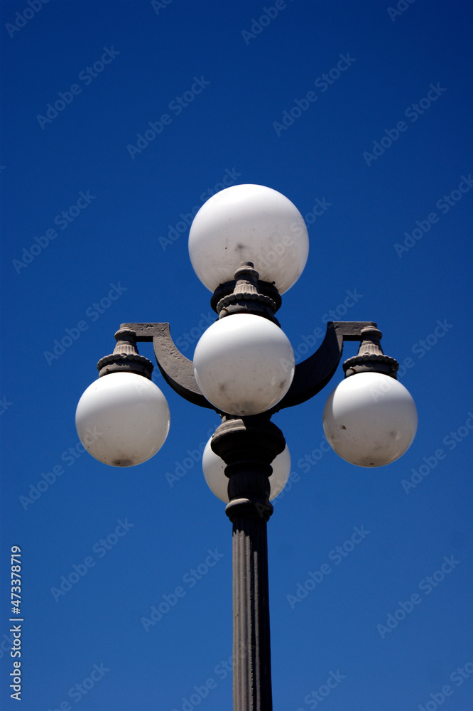 street lamp in sky