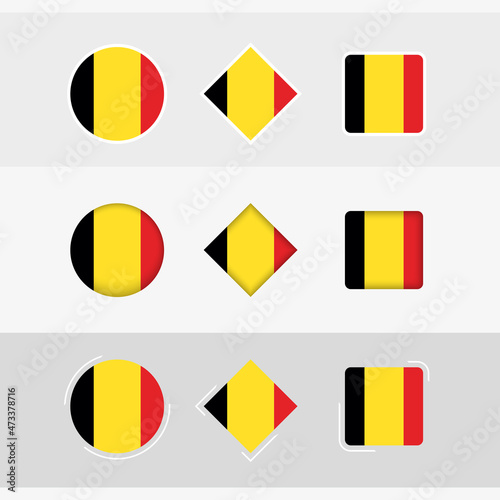 Belgium flag icons set, vector flag of Belgium. photo