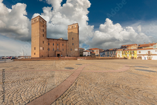 Fossano, Cuneo, Italy - The castle of the Princes of Acaja (XIV century) in piazza Castello, seat of the civic library photo