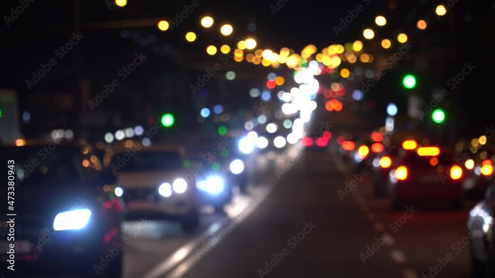 Urban timelapse, landscape and view of the movement of vehicles, with at night or in the dark Urban timelapse, landscape and view of the movement of vehicles, with at night or in the dark