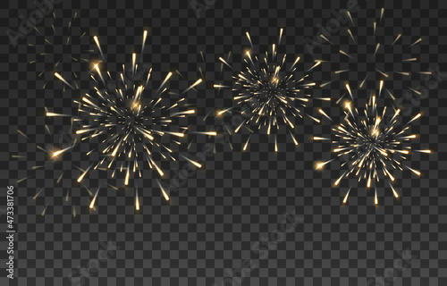 Fototapet Fireworks with brightly shining sparks
