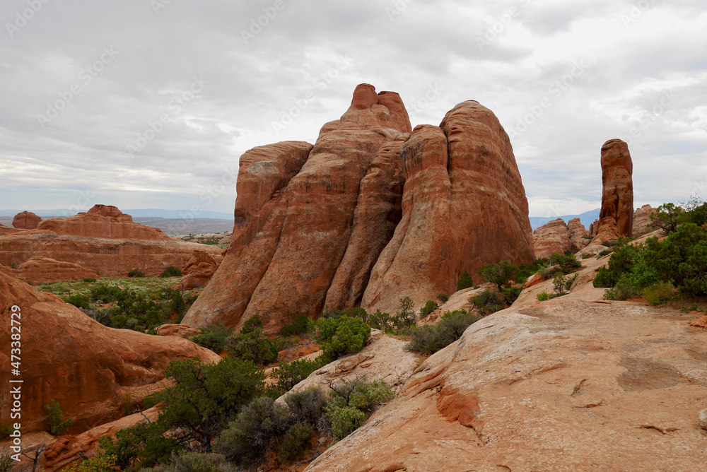 Spectacular sandstone formations in Needles District in Canyonlands National Park, Utah, USA.