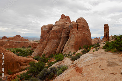 Spectacular sandstone formations in Needles District in Canyonlands National Park, Utah, USA.