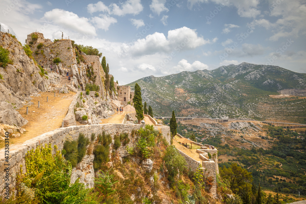 The Klis mountain fortress located northeast of Split, Croatia, Europe.