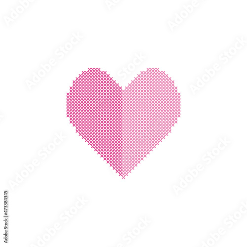 Cross stitch love symbol for embroidery element pattern