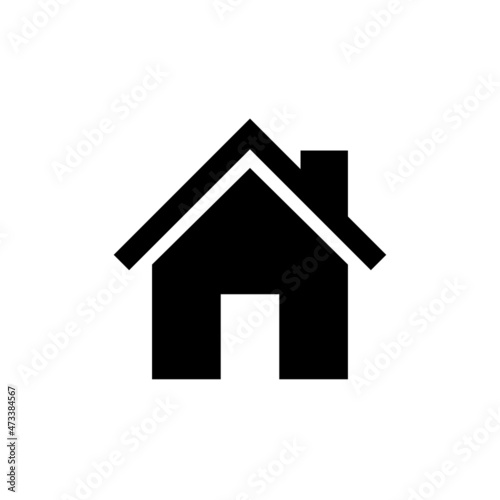 Home icon. House symbol. Home page icon. Isolated raster illustration on white background.