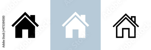 House icons set. House symbol. Home page icon. Isolated raster illustration on white background.