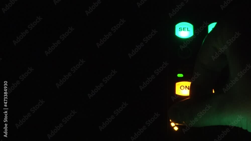 Digital mixing music console and human hand. Digital music component. Digital mixing music console and human hand. Digital music component.