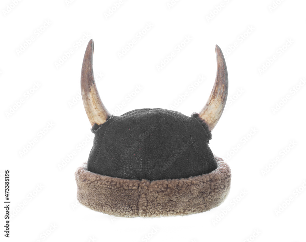 Fototapeta premium horned viking helmet isolated on white background