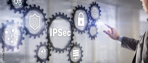 IP Security. Data Protection Protocols. IPSec. Internet and Protection Network concept photo