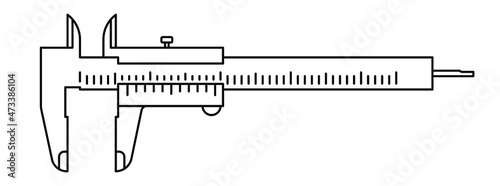 Calipers measure icon . Vernier caliper icon. Vector illustration. Linear tool symbol photo