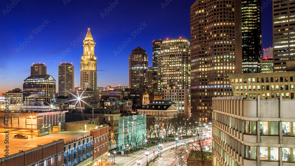 Aerial view of the architecture of Boston in Massachusetts, USA. Aerial view of the architecture of Boston in Massachusetts, USA.