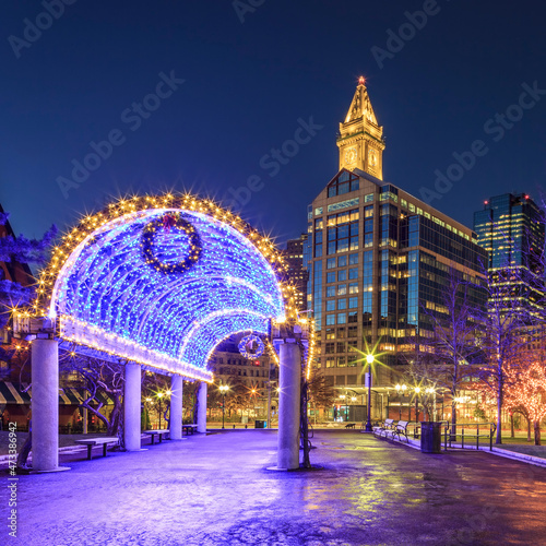 Christmas Decoration in Boston, Massachusetts, USA. photo