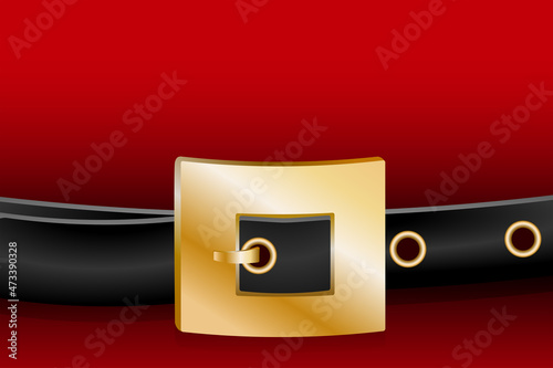 Close up red coat and belt of Santa Claus