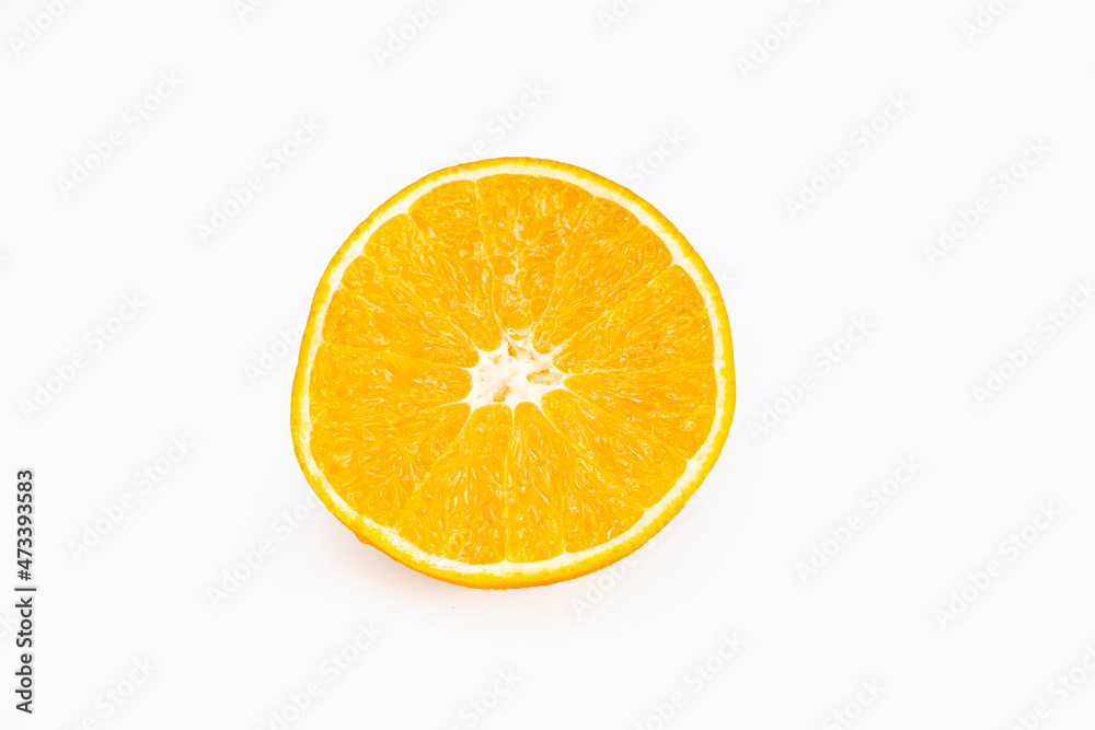 An orange on white background An orange on white background