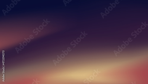 Sunset dusk sky in evening with orange, yellow and purple colour, Dramatic twilight landscape with dark blue sky and sunlight,Vector Panorama natural horizon banner of sunrise four season background