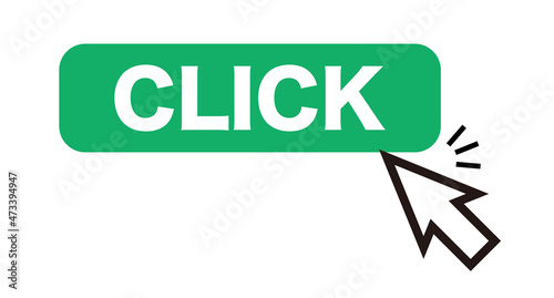 Mouse cursor icon clicking button. vector.