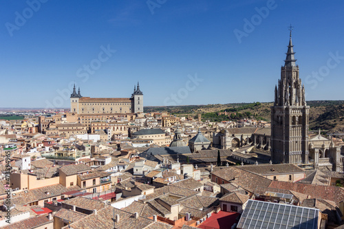 View from the tower of ildefonso church in Toledo (Spain)