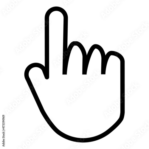 Mouse cursor icon. Vector icon in a simple hand shape.