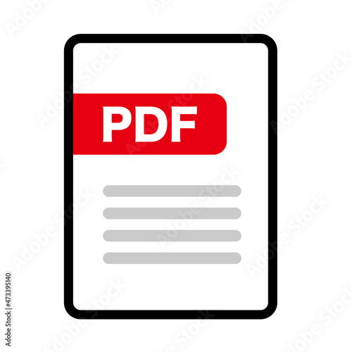 Simple PDF file icon. Flat vector.
