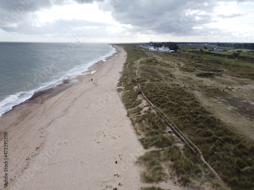 Aerial view of the beach at Caister in Norfolk