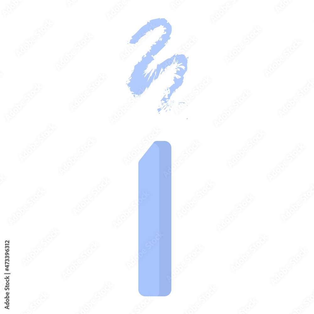 Vector cartoon one blue chalk. Vector cartoon one blue chalk.